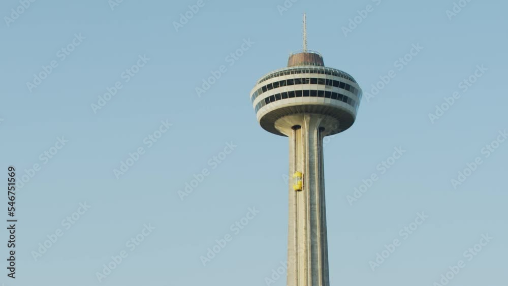 Skylon Tower with a yellow elevator, Niagara Falls, Ontario, Canada Skylon Tower with a yellow elevator, Niagara Falls, Ontario, Canada