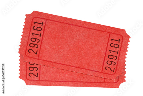 Pair of blank plain old ticket stub isolated transparent background photo PNG file