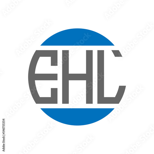 EHL letter logo design on white background. EHL creative initials circle logo concept. EHL letter design. photo