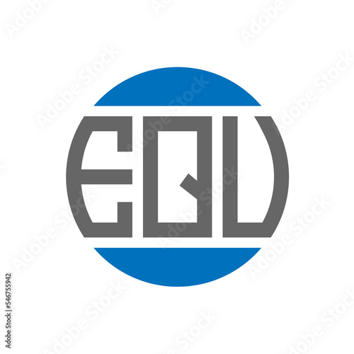 EQU letter logo design on white background. EQU creative initials circle logo concept. EQU letter design.