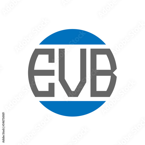 EVB letter logo design on white background. EVB creative initials circle logo concept. EVB letter design. photo