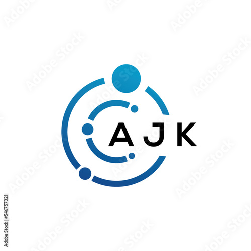 AJK letter logo design on black background. AJK creative initials letter logo concept. AJK letter design. photo