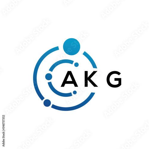 AKG letter logo design on black background. AKG creative initials letter logo concept. AKG letter design. photo