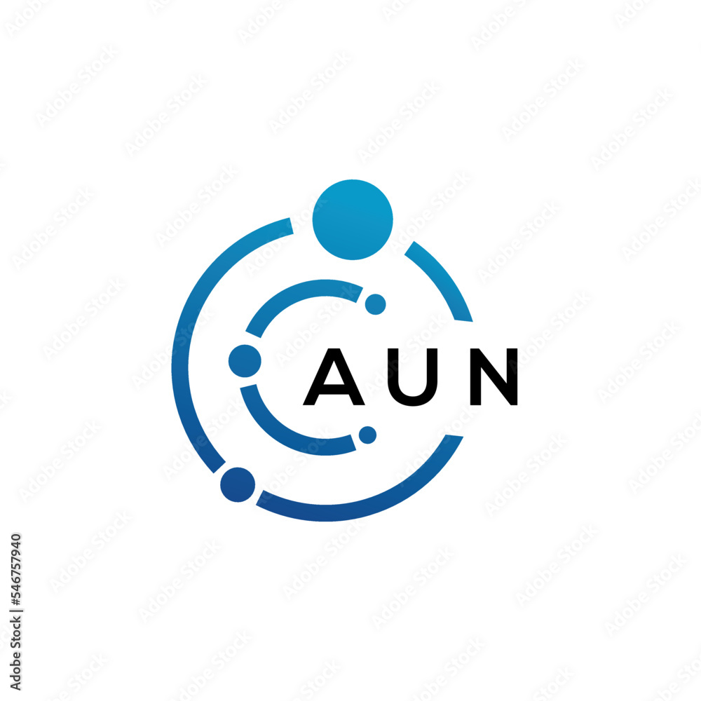AUN letter logo design on black background. AUN creative initials letter logo concept. AUN letter design. AUN letter logo design on black background. AUN creative initials letter logo concept. AUN letter design.