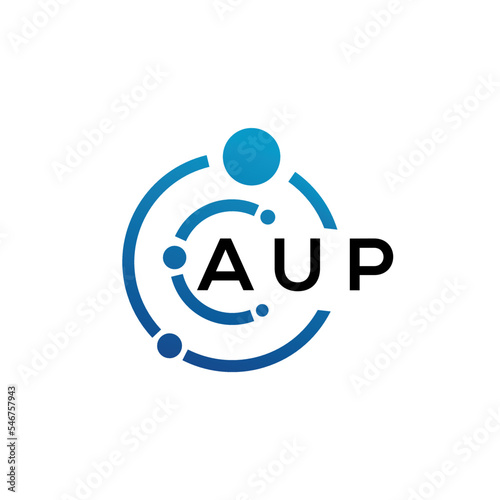 AUP letter logo design on black background. AUP creative initials letter logo concept. AUP letter design. photo