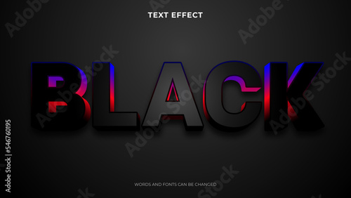 editable black text effect, 3d text effect