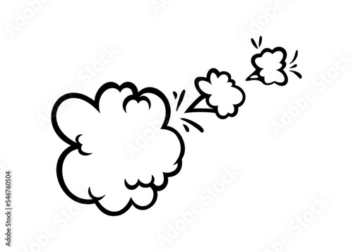 Comic boom effect clouds. Set of explosion bubbles and smoke. Vector illustration isolated on white background