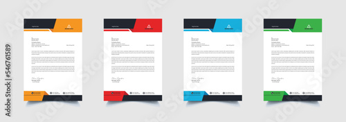 Creative and professional corporate company business letterhead template design with color variation bundle 
