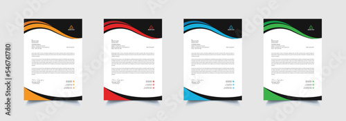 Creative and professional corporate company business letterhead template design with color variation bundle 