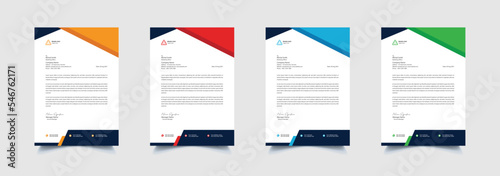 Creative and professional corporate company business letterhead template design with color variation bundle 