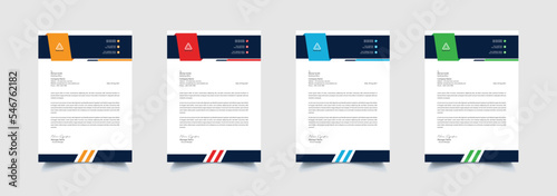 Creative and professional corporate company business letterhead template design with color variation bundle 