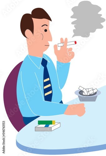喫煙するビジネスマン 