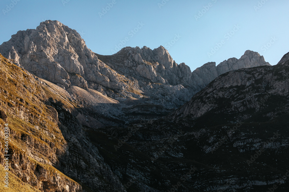 Mountain Range Lit By Sun. Mountain Range Lit By Sun.