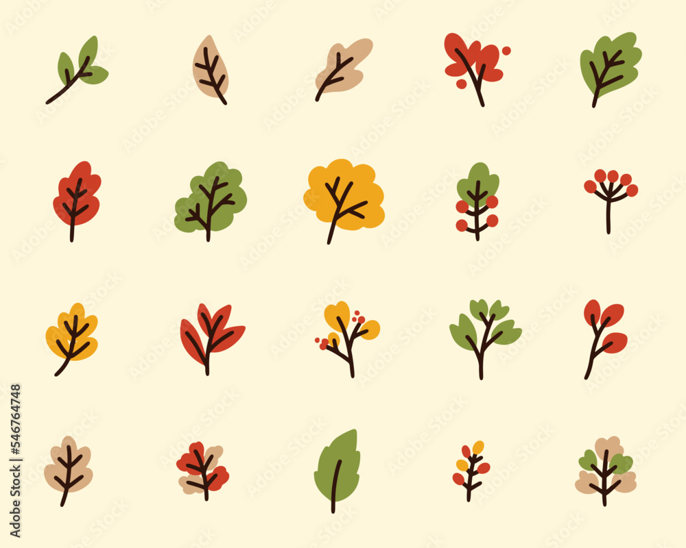 Obraz premium autumn leaf element collection