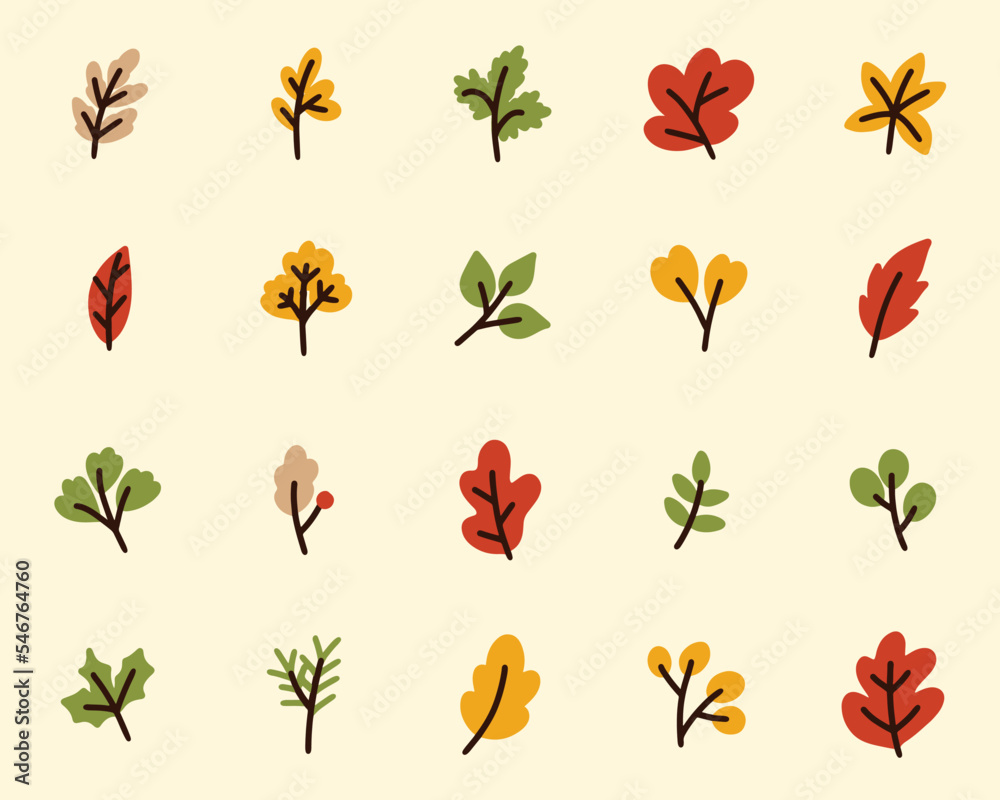 Fototapeta premium autumn leaf element collection