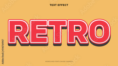 Editable retro text effect, 3d text effect