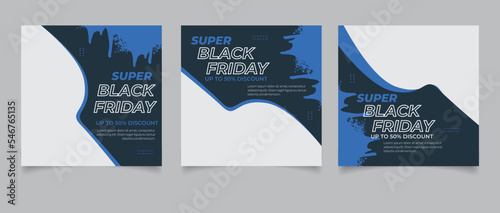 Creative vector modern black friday sale social media post template banner collection.