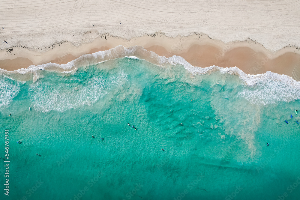 Top-down drone capture of Trigg Beach in Perth, Western Australia