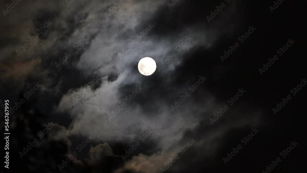 Full moon over the cloud