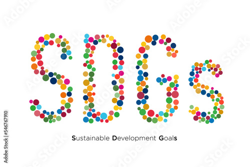カラフルな水彩の水玉でできたSDGs（多様性）