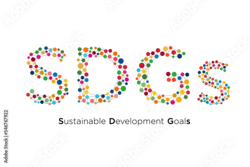 カラフルな水彩の水玉でできたSDGs（多様性）