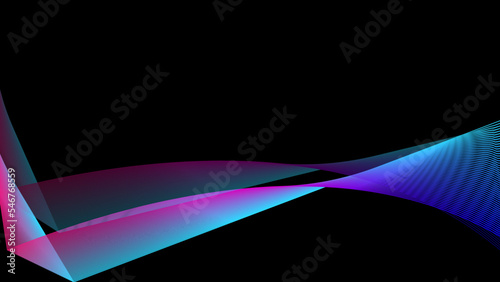 Abstract background. Line art in blue, pink, soft gradation, contrasts well with black, suitable for wallpaper