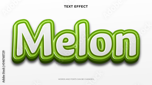 Editable melon text effect, green text effect