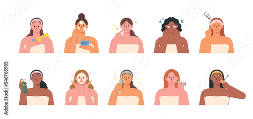 Many women who use bath towels are taking care of their skin in various ways.