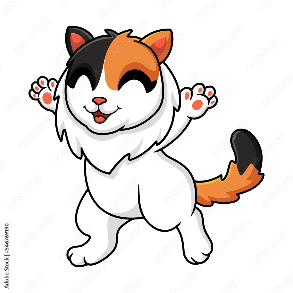 Obraz premium Cute turkish van cat cartoon
