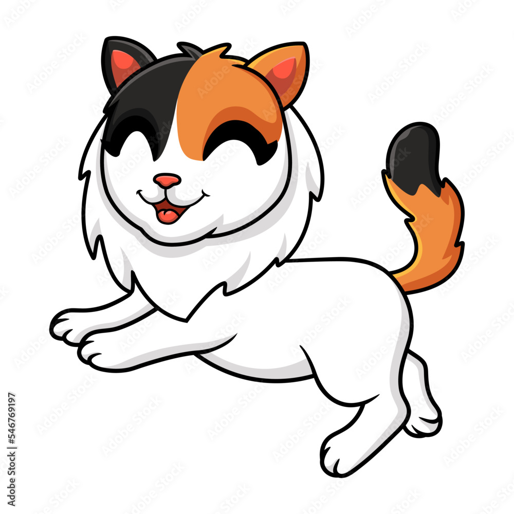Obraz premium Cute turkish van cat cartoon