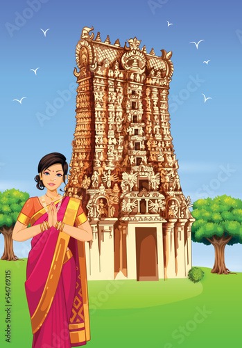 BEAUTIFUL WOMEN WELCOMES TO THE INDIAN TEMPLE