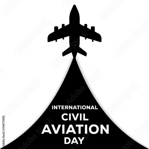 International Civil Aviation Day with silhouette plane
