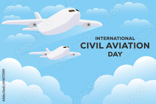 flat design International Civil Aviation Day background illustration