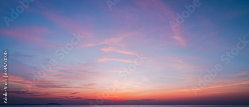 Print op canvas sunset sky with clouds background