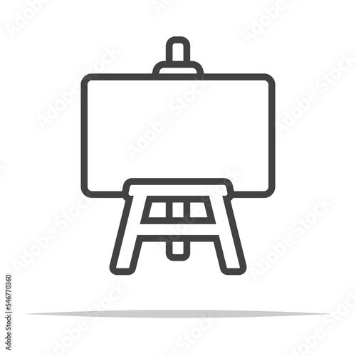 Canvas on easel outline icon transparent vector isolated