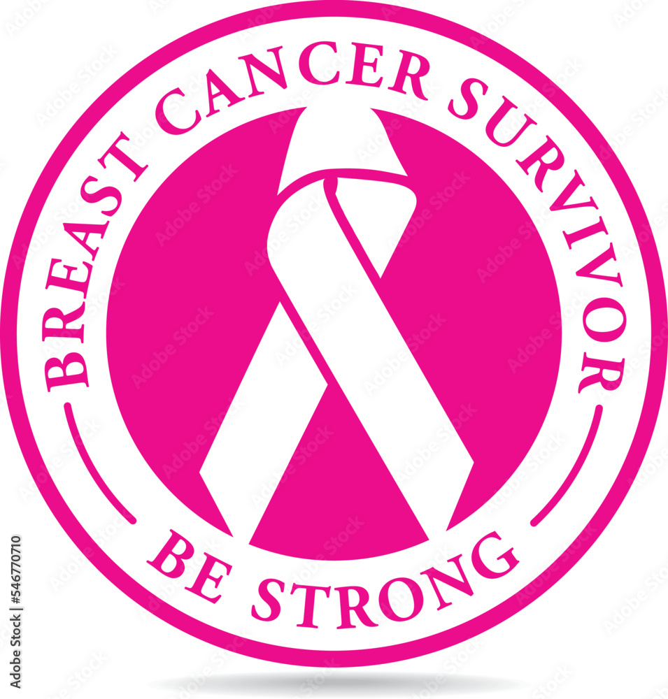 Pink Ribbon Breast Cancer Icon Sticker