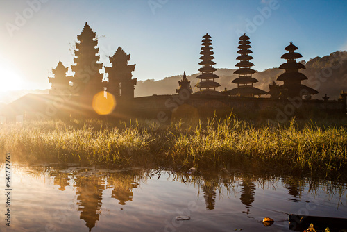 Beautiful view of Tamblingan Temple in early morning. The temple located near Tamblingan lake in Bali, Indonesia. photo