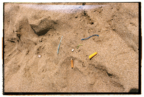 Plastic beach pollution photo