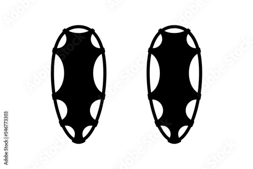 Black silhouette of snowshoes photo