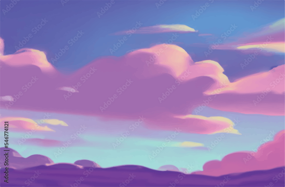 pastel color sky view with water painting background pastel color sky view with water painting background