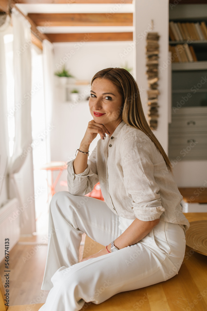 Portrait of a middle age businesswoman at home Portrait of a middle age businesswoman at home