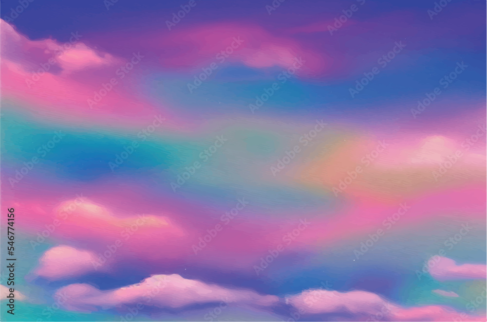 pastel color sky view with water painting background