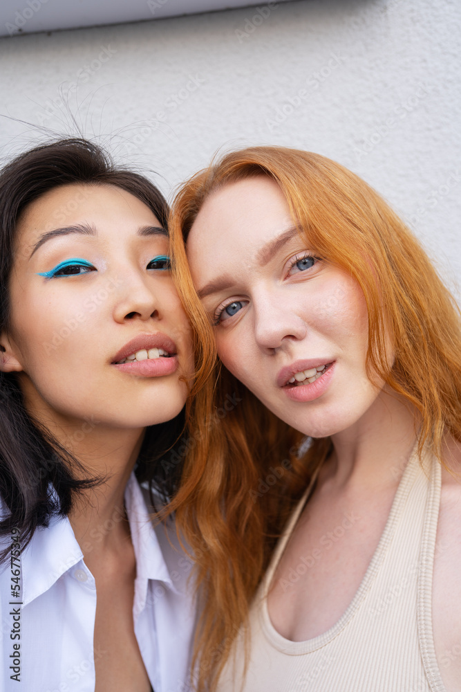 Clouseup portrait of Diverse female models Clouseup portrait of Diverse female models