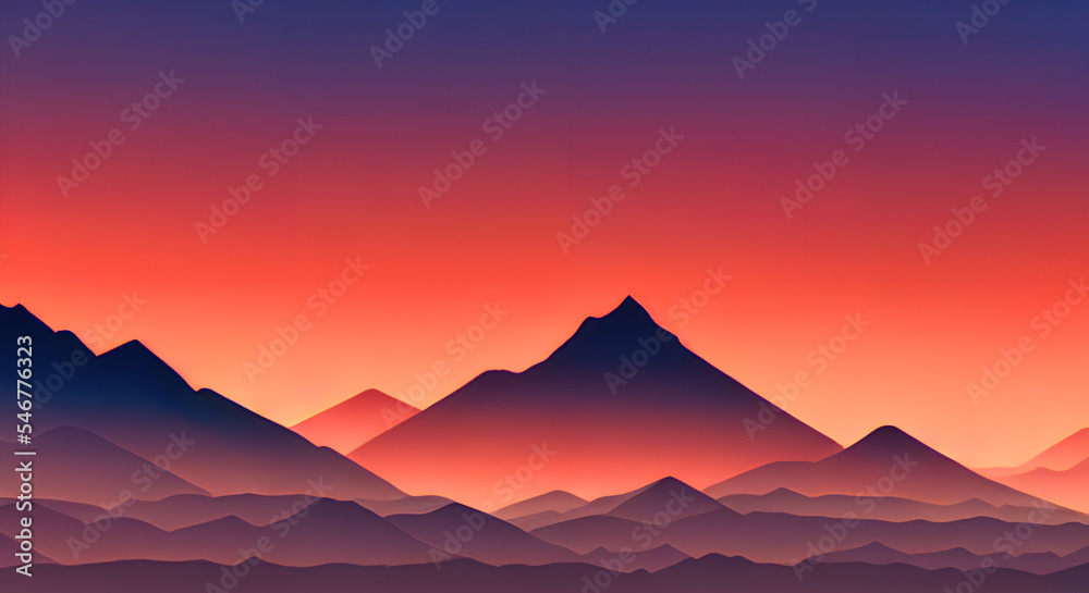 Mountains at evening