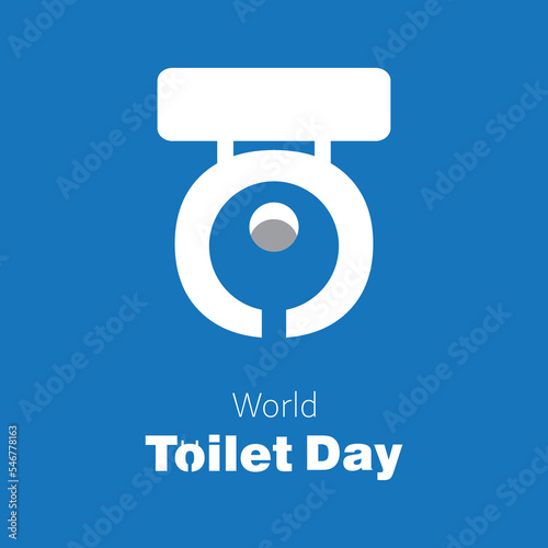Vector illustration of World Toilet Day. Toilet seat concept for world toilet day. Minimalist concept.