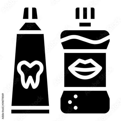 toothpaste mouthwash hygienic dental icon