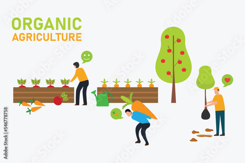 Organic agriculture 2d vector illustration concept for banner  website  illustration  landing page  flyer  etc