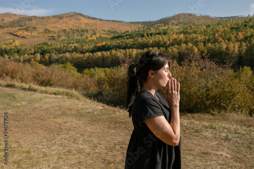 Concentration and meditation alone photo