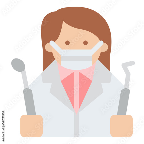 dentist woman dental doctor icon