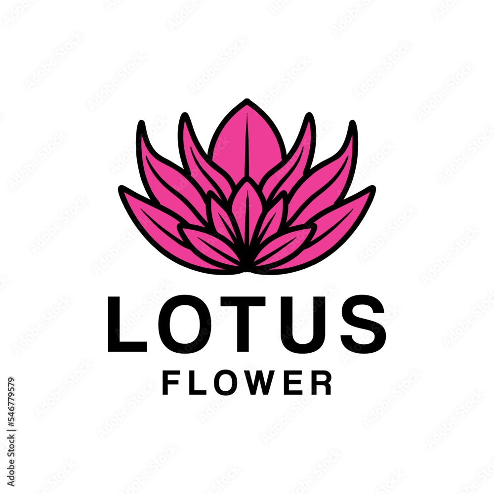 Flower Lotus Logo Design Vector luxury boutique symbol emblem